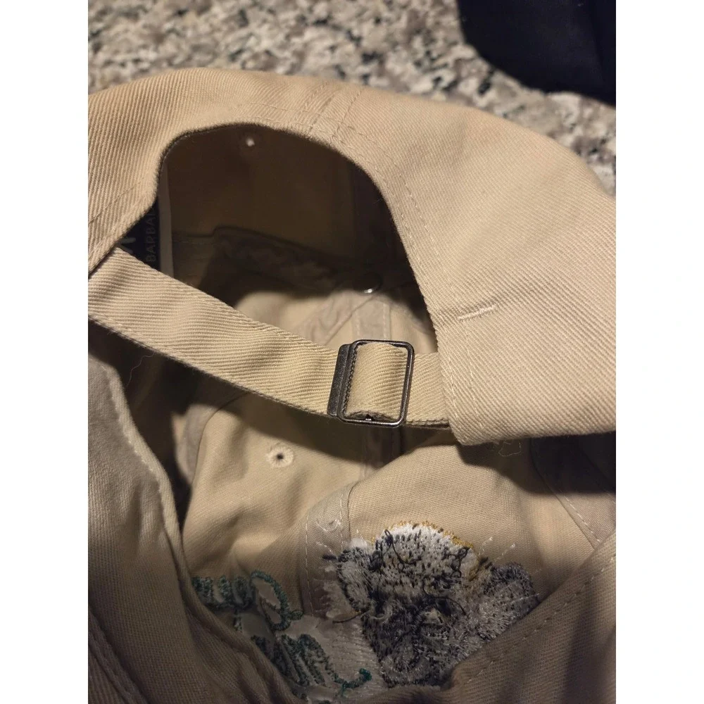 Hey Mon Barbados Green Monkey Embroidered Khaki Cotton Dad Hat Baseball Cap OSFA